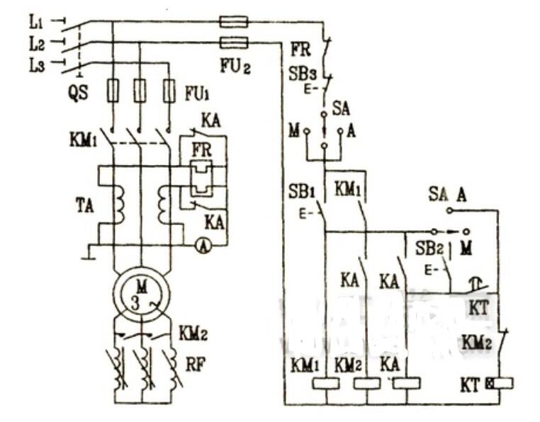 頻敏變阻器啟動(dòng)電路圖